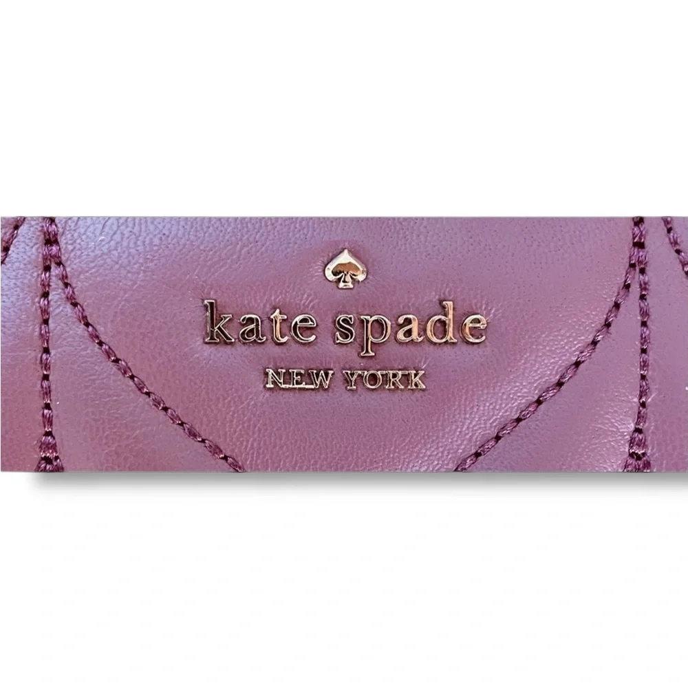 Kate Spade Briar Lane Plumberry Quilted Convertible Shoulder Bag & Wallet & COA